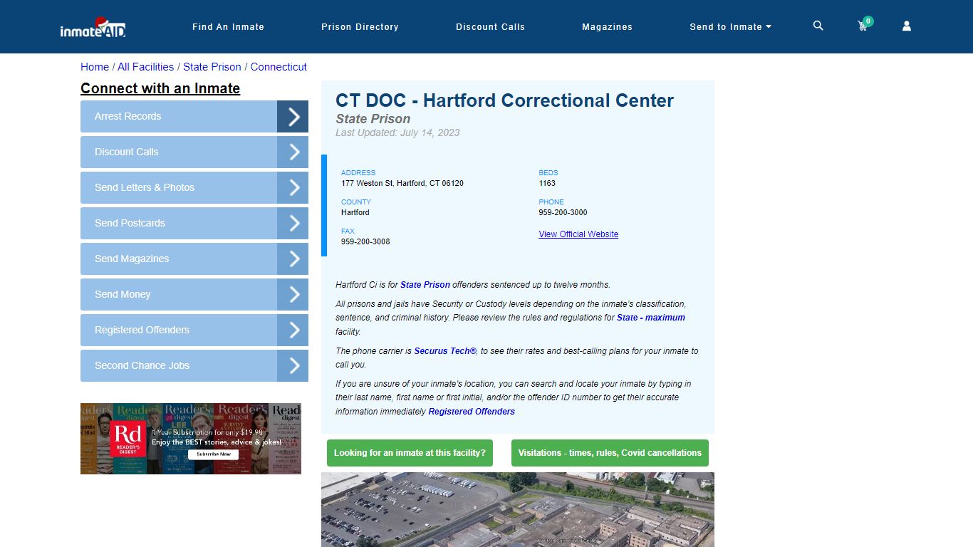 CT DOC - Hartford Correctional Center & Inmate Search - Hartford, CT
