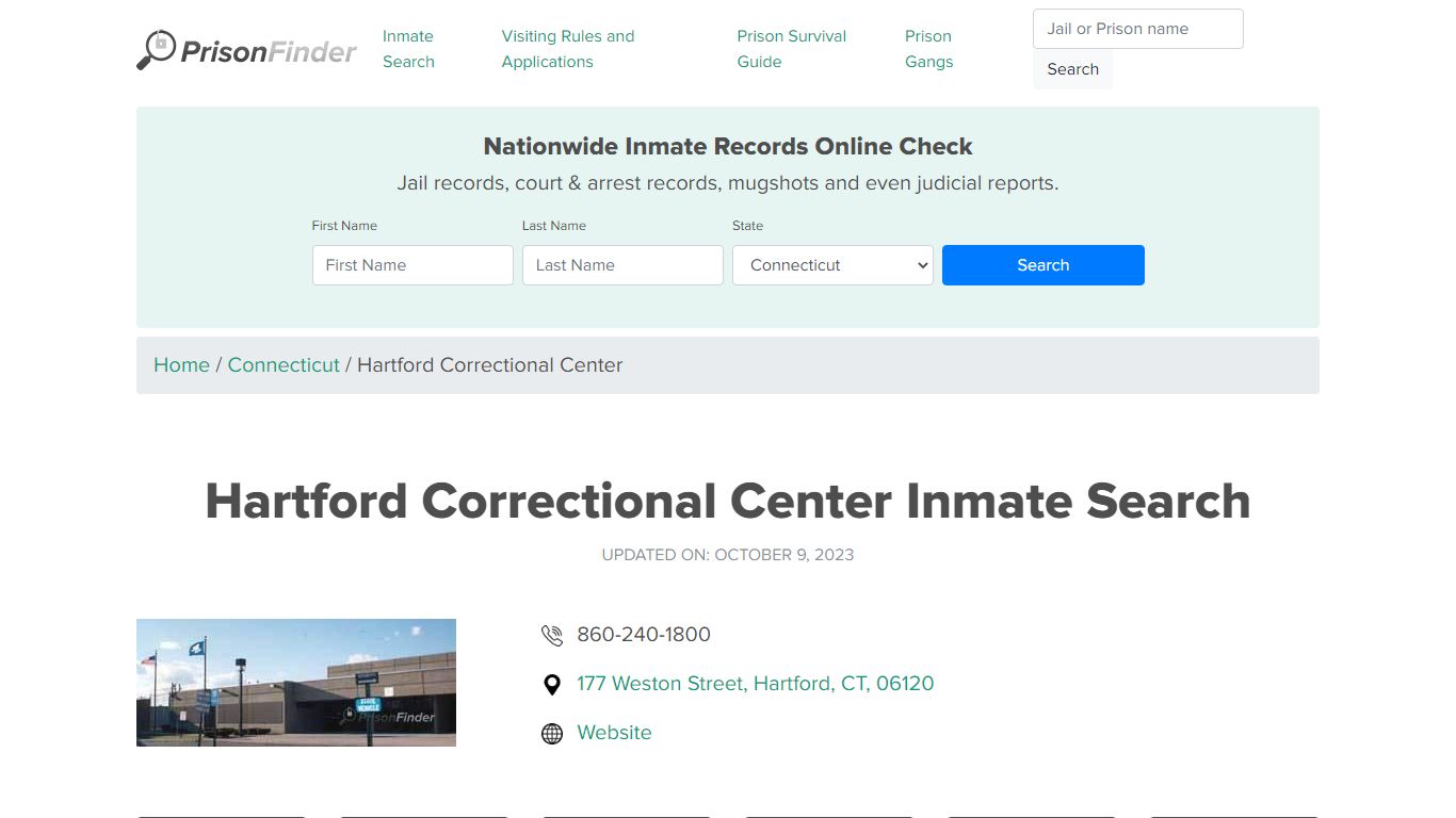 Hartford Correctional Center Inmate Search, Mugshots , Visitation ...