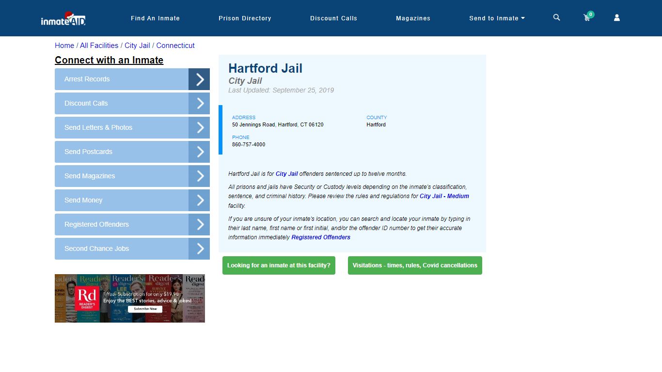 Hartford Jail | Inmate Locator